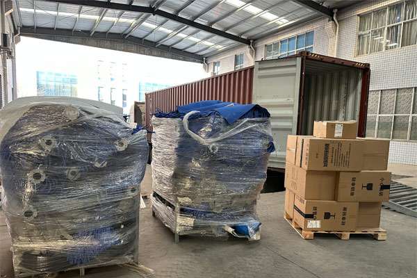 Malaysia tunnel car wash machine brushes and parts packed for shipment